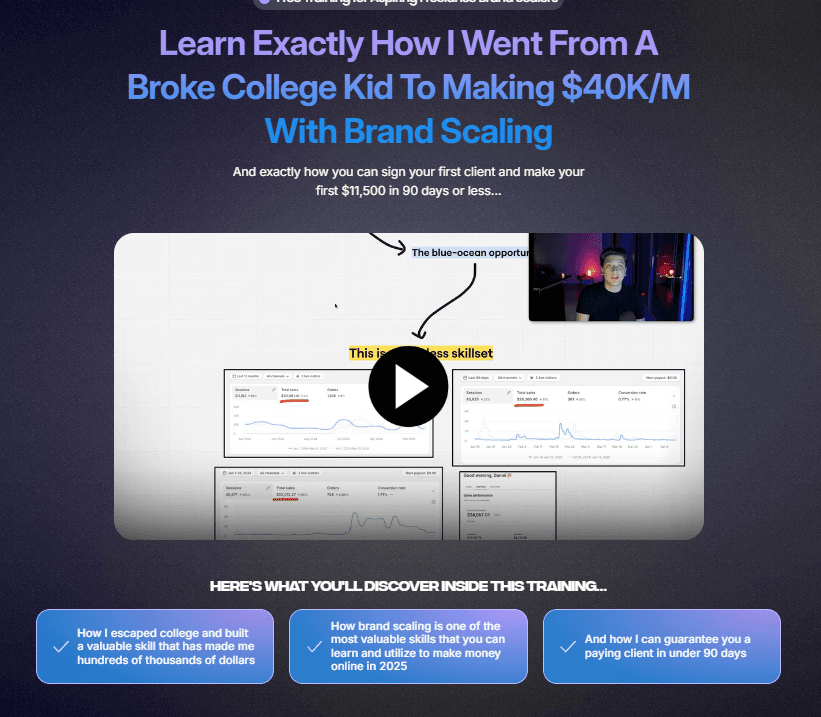 Preview of a professionally built landing page